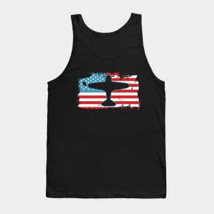 USA Flag American Pilot Tank Top